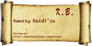 Kmetty Balázs névjegykártya