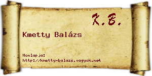Kmetty Balázs névjegykártya
