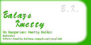 balazs kmetty business card